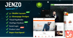 Jenzo - Drag & Drop Multipurpose OpenCart Theme with Mobile-Specific Layouts