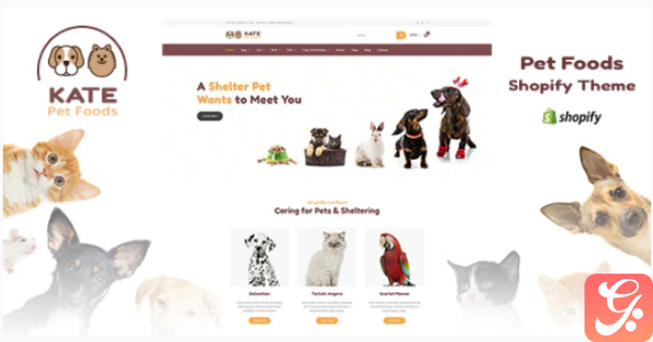 Kate Pet Store and Pet Food Shopify Theme