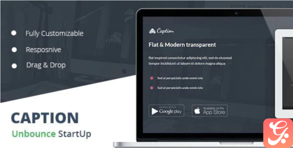 Caption Flat Startup Landing Page