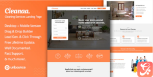 Cleanaa — Cleaning Services Unbounce Landing Page Template