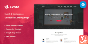 Evnto - Event & Conference Unbounce Landing Page Template