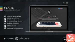 Flare - Unbounce Startup Landing Page