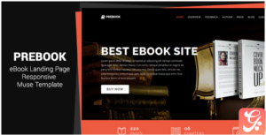 Prebook - eBook Landing Page Responsive Adobe Muse Template