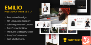 Emilio Responsive PrestaShop 1.6 & 1.7, Electronic ,Fashion, Shopping - Multi Store (6 Homes)