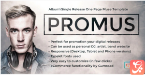 Promus - Music Album Release / DJ / Band / Musician Onepage Muse Template