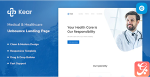 Kear - Medical & Healthcare Unbounce Landing Page Template