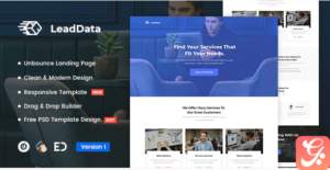 LeadData - Lead Generation Unbounce Landing Page Template