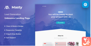 Masty - Lead Generation Unbounce Landing Page Template