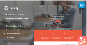 Varty - Education & Course Unbounce Landing Page Template