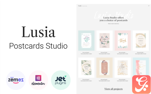 Lusia Card Design Website WordPress Theme