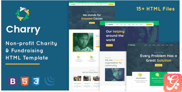 Charry Non Profit Charity Fundraising HTML Template