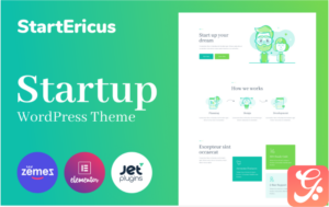 StartEricus - Clean and Minimalistic Startup Landing Page WordPress Theme