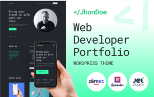 Jhon Doe - Contemporary Web Developer WordPress Theme
