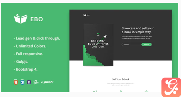 Ebo - Ebook Landing Page HTML Template