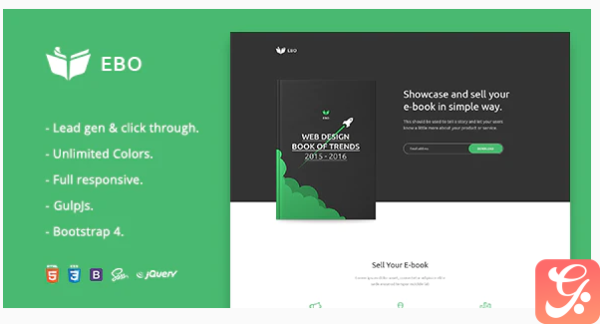 Ebo Ebook Landing Page HTML Template