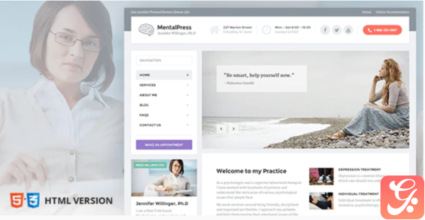 Psychology Counseling Medical Website Template %E2%80%94 MentalPress