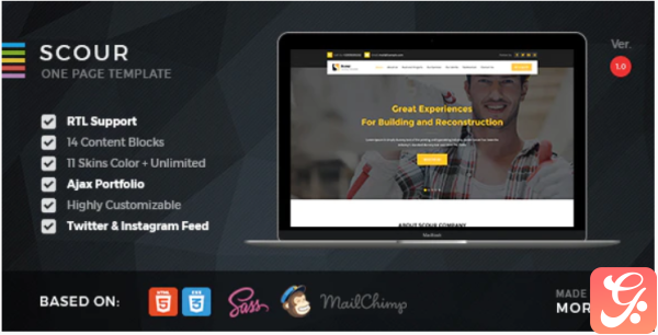 Scour Construction HTML Page Template