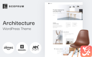 Scoprum - Furniture design WordPress theme for classy studios WordPress Theme