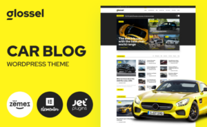 Glossel - Car Blog Website Template based on Elementor WordPress Theme