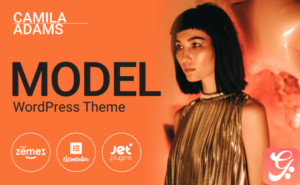 Camila Adams - Vivid and Responsive Male Model website WordPress Theme