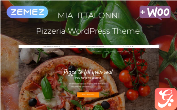 Mia Ittalonni - Pizzeria ECommerce Modern Elementor WordPress Theme