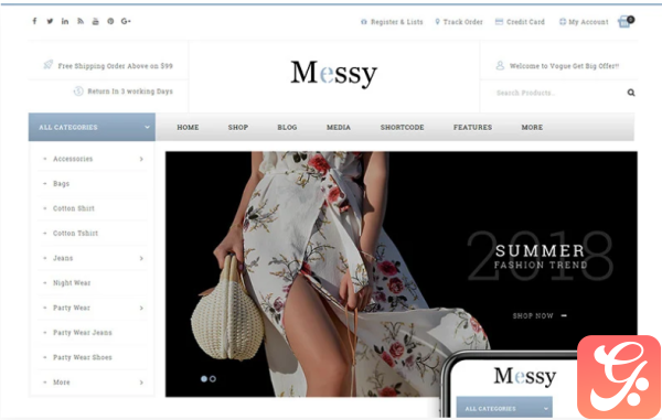 Messy Multipurpose Fashion Store WooCommerce Theme