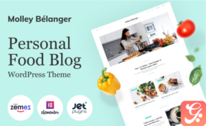 Molley Belanger - Food blog WordPress theme for storytelling WordPress Theme