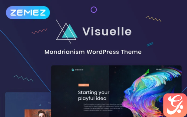 Visuelle Creative Mondrianism Elementor WordPress Theme