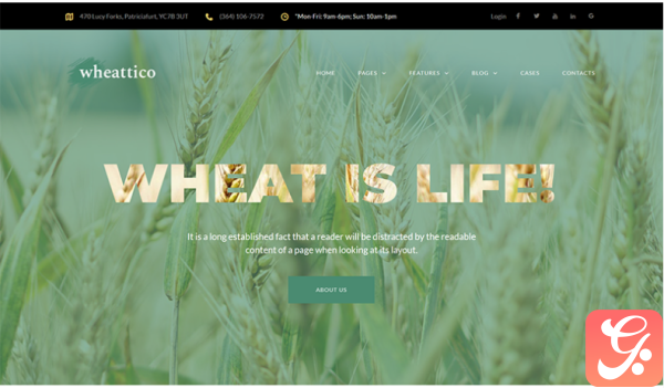 Wheattico Crop Farm Responsive WordPress Theme