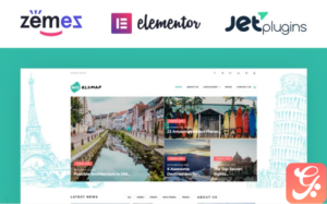 WorldMap - Travel Photo Blog Elementor WordPress Theme