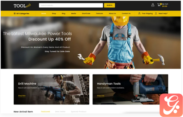 ToolArt Power Tools Store WooCommerce Theme