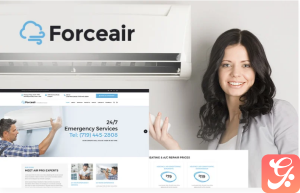 Forceair Air Conditioner Services WordPress Theme