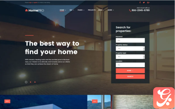 HomePro Real Estate Portal WordPress Theme