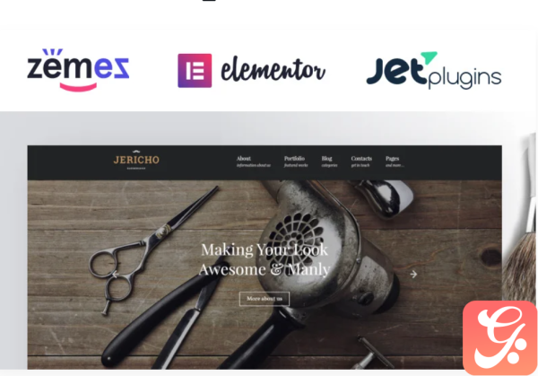 Jericho Barber Shop Modern WordPress Theme 1