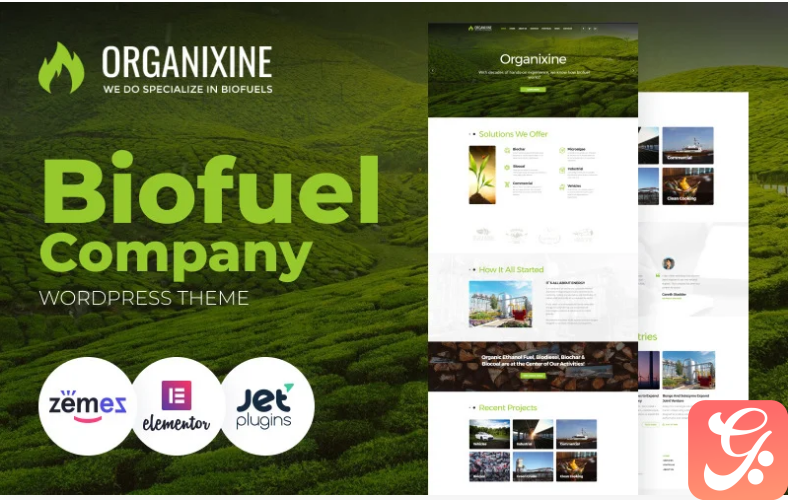 Organixine - Biofuel Company WordPress Theme