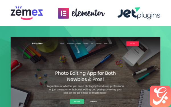 Photo Editing Application WordPress Theme