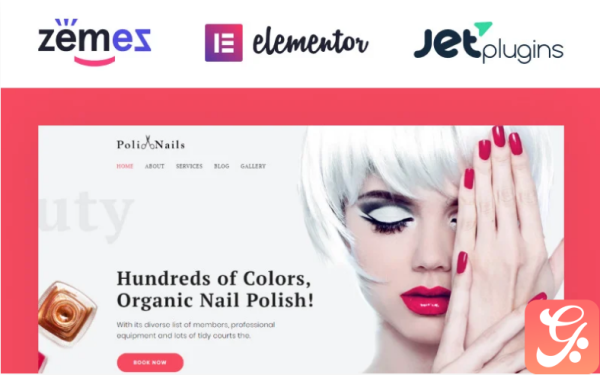 Poli Nails Nail Salon with Great Widgets and Elementor WordPress Theme