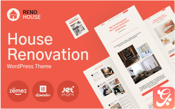 RenoHouse Modern Construction Project Website WordPress Theme