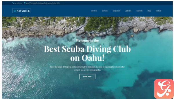 NavyBlue Scuba Diving Club Responsive WordPress Theme