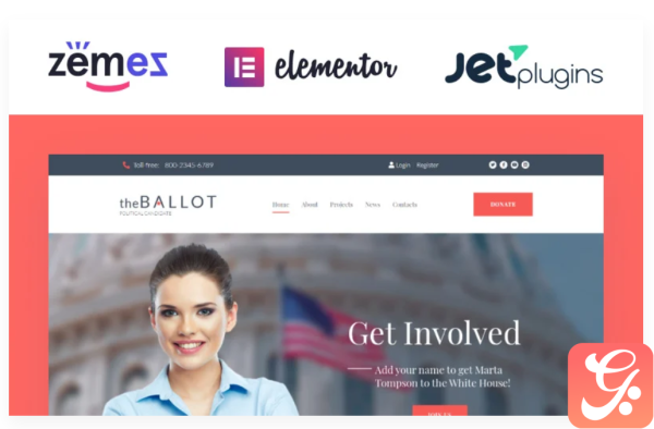 The Ballot - Political Candidate WordPress Theme