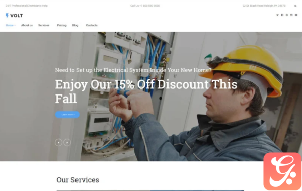 Volt - Local Electrical Service WordPress Theme