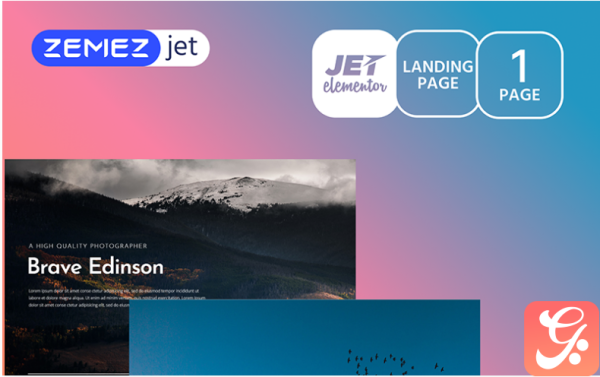 Shotte - Splash Photographer Jet Elementor Template