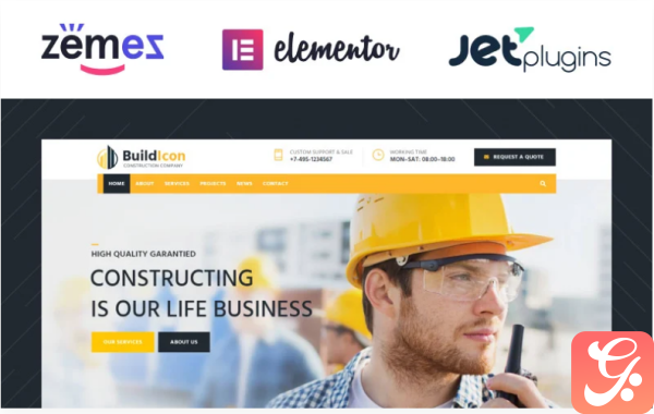 BuildIcon Construction Company WordPress Theme