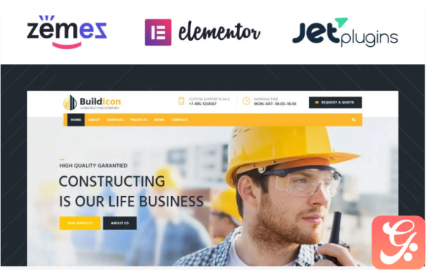 BuildIcon Construction Company WordPress Theme