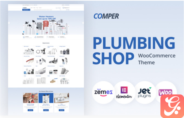 Comper Plumbing ECommerce Classic Elementor WooCommerce Theme