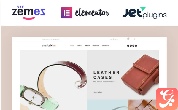 Craftekko Handmade ECommerce Clean Elementor WooCommerce Theme