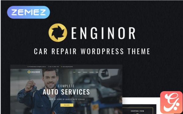 Enginor Eye catching Car Tuning Service WordPress Theme