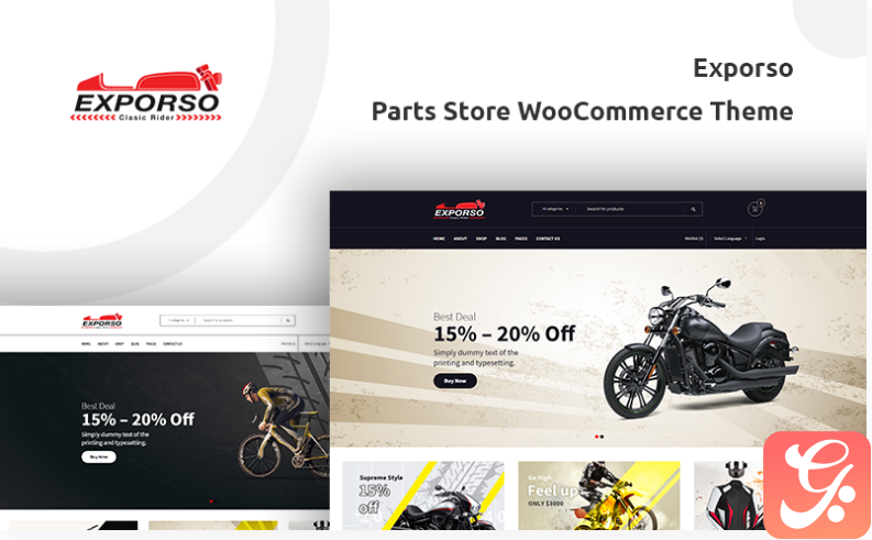 Exporso - Bike Parts Store WooCommerce Theme