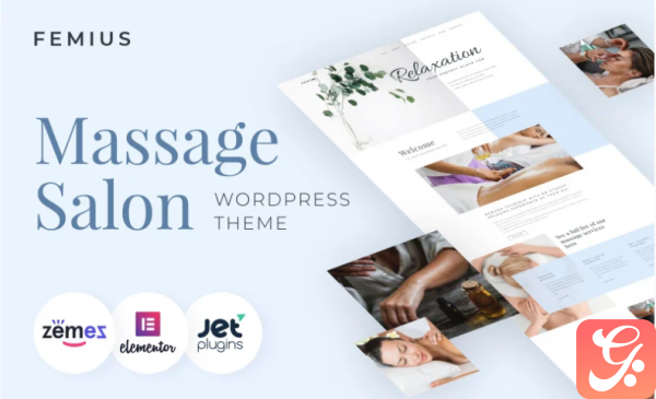 Femius Massage Salon Ready to Use Minimal Elementor WordPress Theme