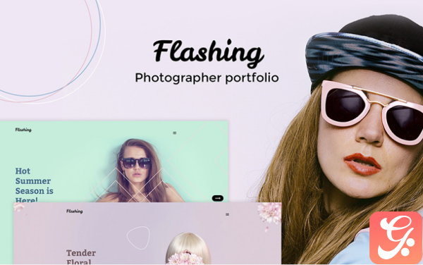 Flashing Photographer Portfolio WordPress Theme